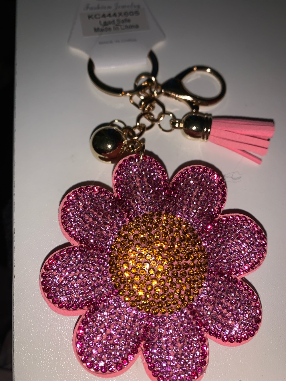 Crystal Daisy Flower bag charm Keychain